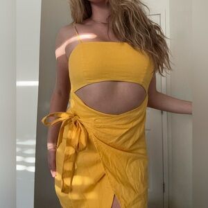 yellow cutout dress